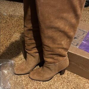 BN Sam Edelman “Victoria” Women's Tan Suede Knee High Slouch Boots size 8